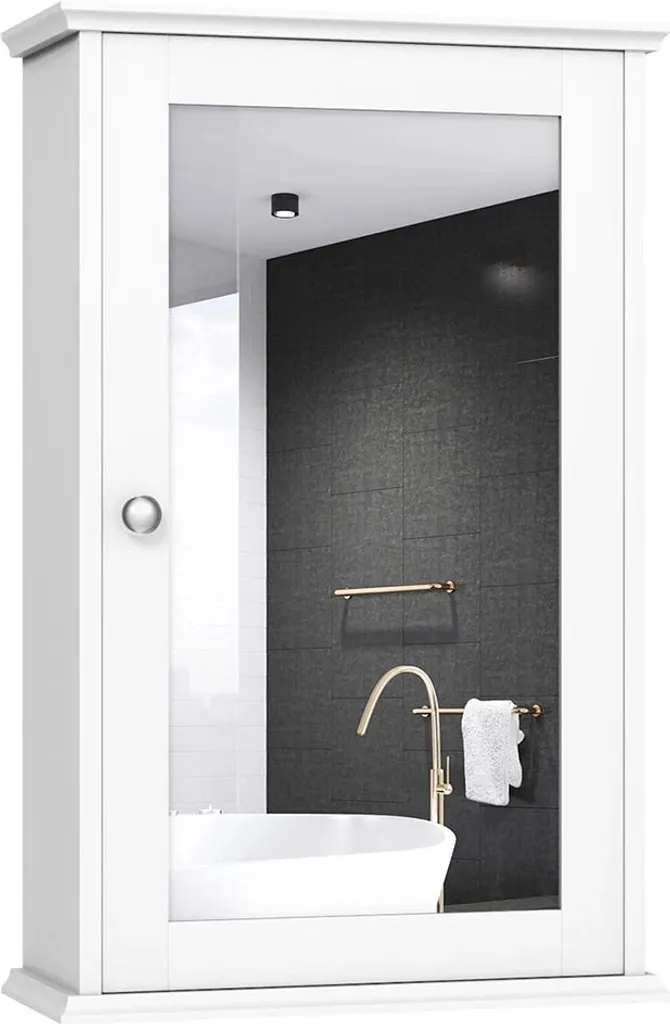 Armoire murale miroir pour ranger ses produits et libérer le lavabo blanc