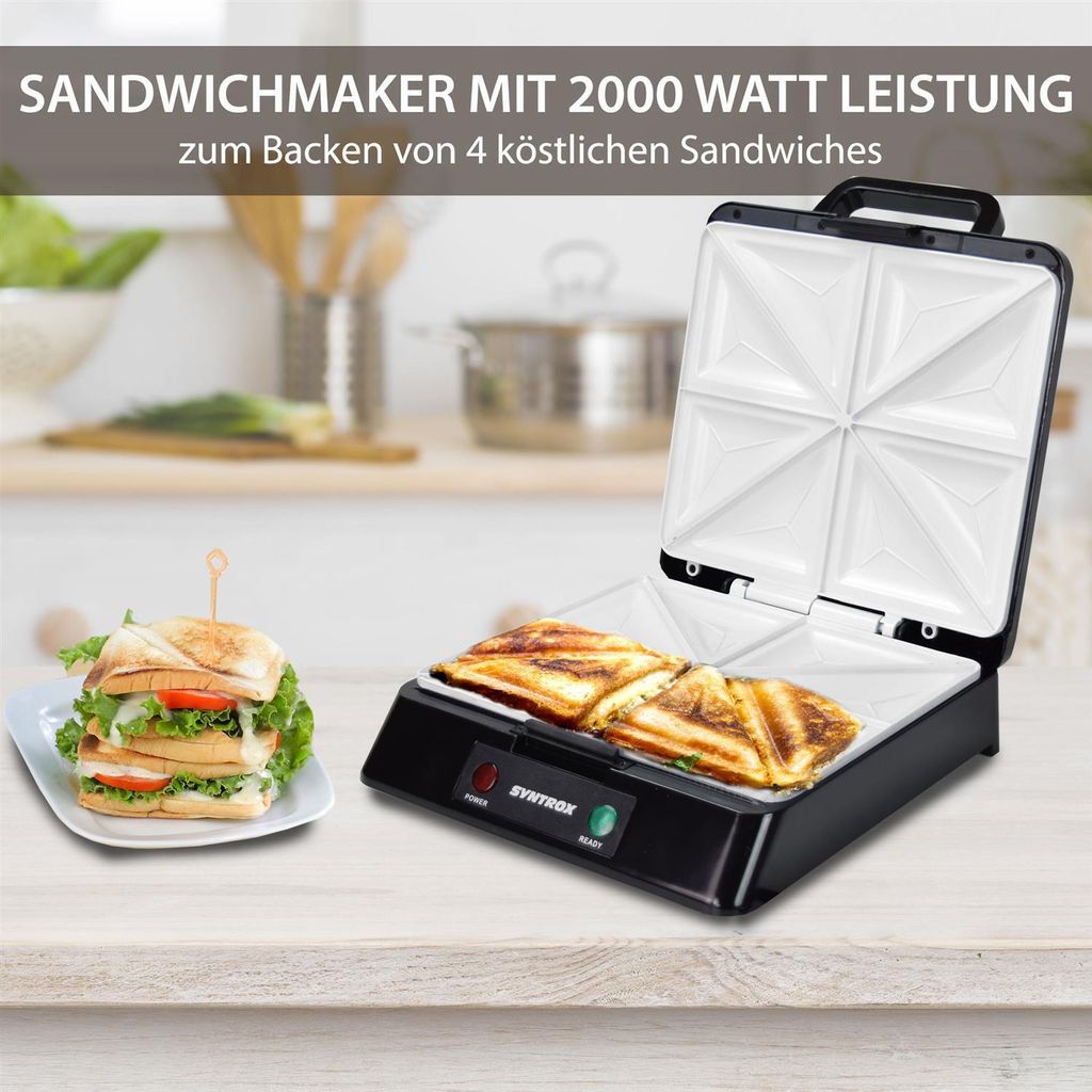 Syntrox Germany Sandwich Maker XXL mit Keramikplatten - 4 Produktbild 2