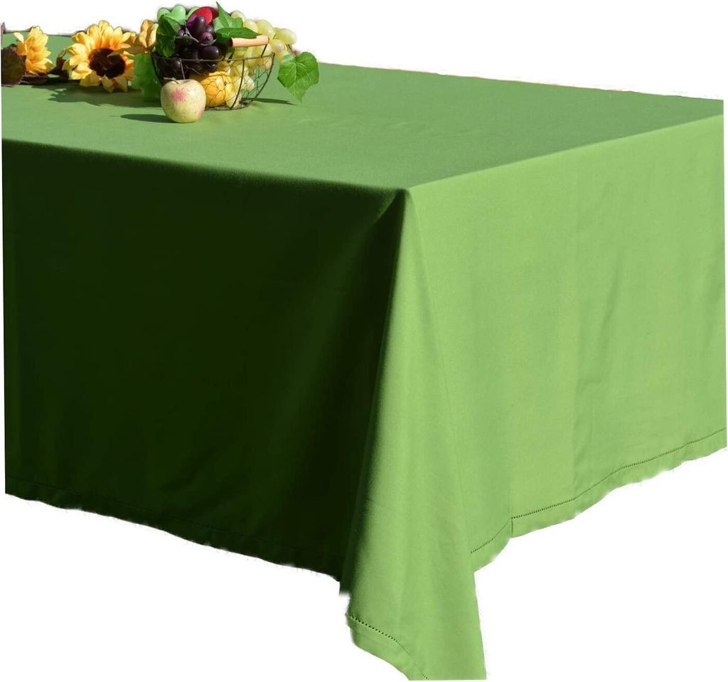Tischdecke in Leinenoptik Hohlsaum 170 x 225 cm Grün