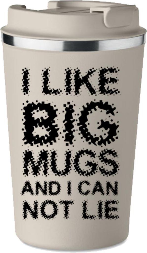 Premium Thermobecher mit Aufdruck I LIKE BIG MUGS für Kaffee 350 ml KT_087
