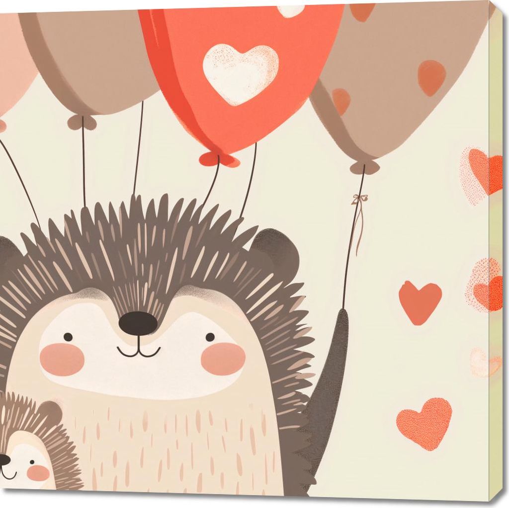 Bild 100x100cm Lächelnde Igel-Familie