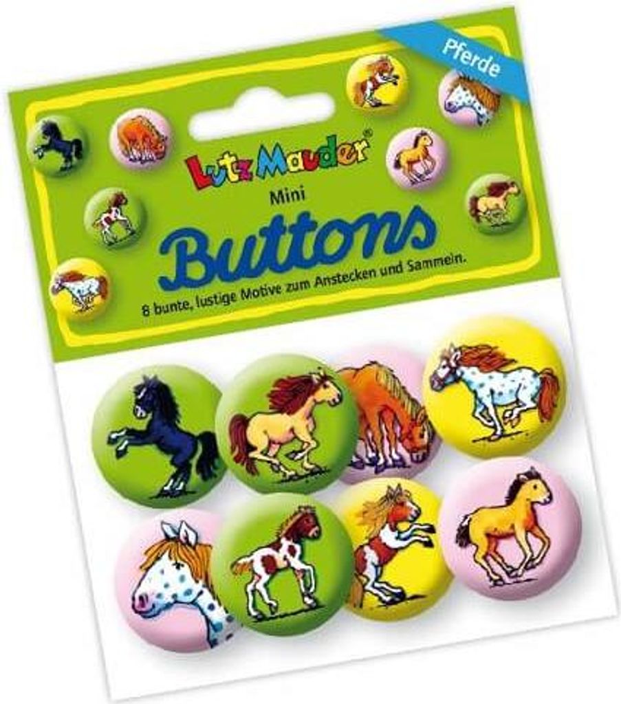 8 Mini Buttons Pferd Mein Ponyhof
