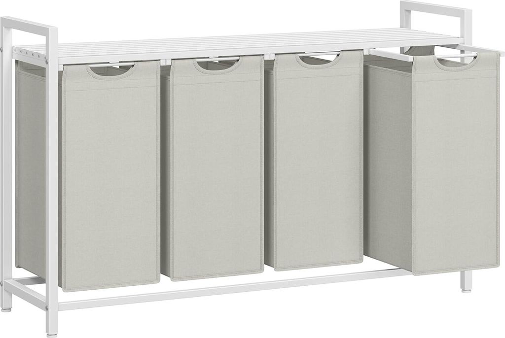 ACAZA Wäschekorb – Wäschesortierer – 4 Fächer – Weiß – Produktbild 