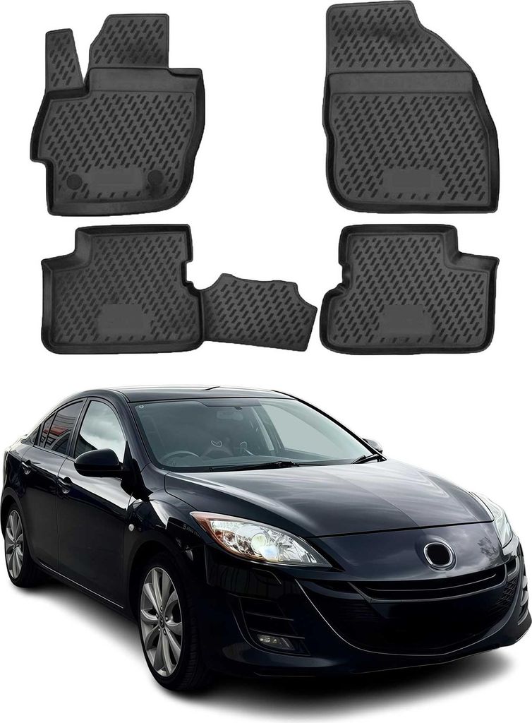 2009-2013 Mazda 3 Tapis de sol TPE noir 4 pièces Image du produit 