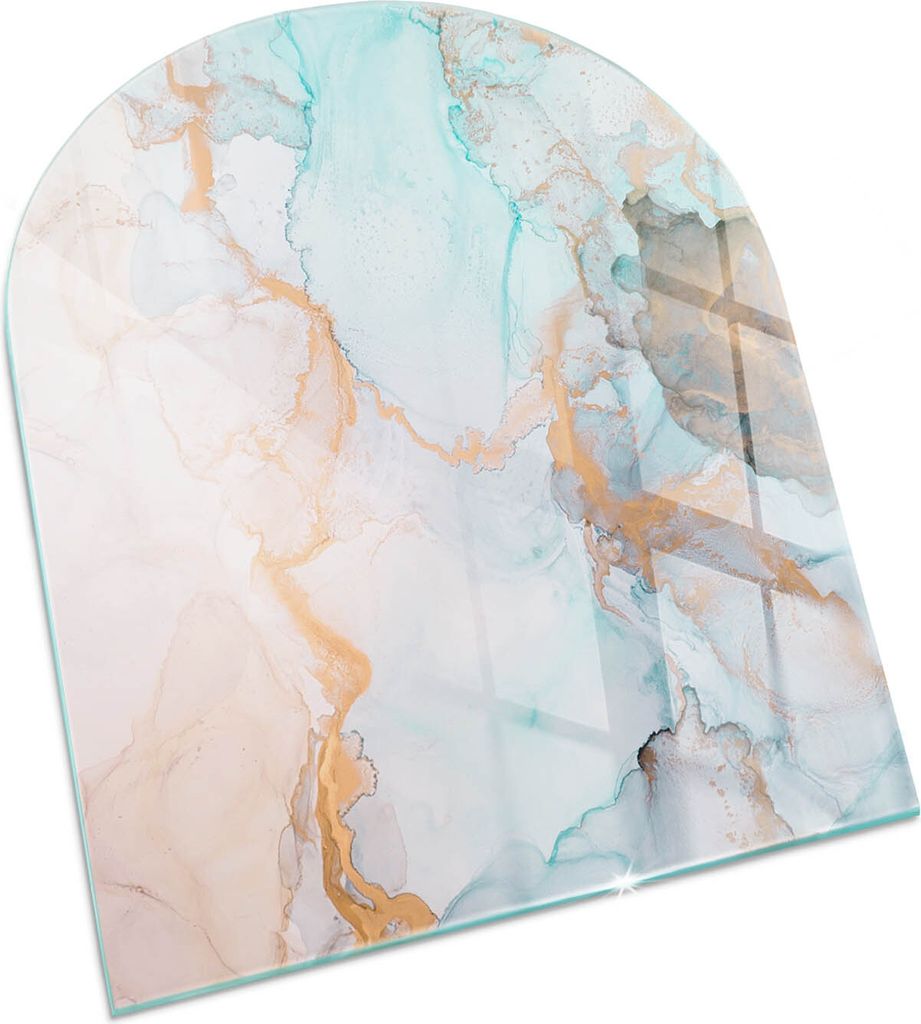 Abstraktes flüssiges Muster – Glasbodenplatte für – Kaminofen – Kaminplatte Glas – Schutzglas – Funkenschutzplatte –Glasbodenplatte F...