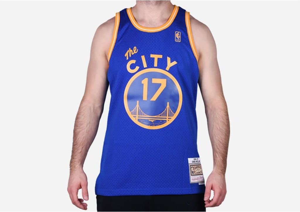 Hemd Mitchell & Ness & Swingman-Trikot der Golden State Warriors - Chris Mullin SMJY3147GSW96CMUROYA