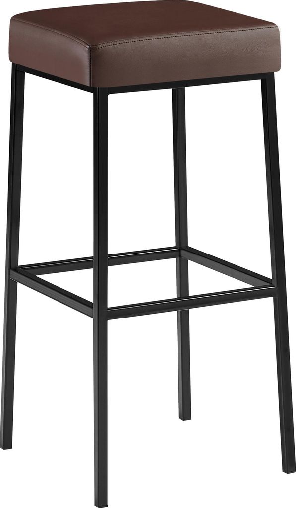 Barhocker BIDAN - Kunstleder Braun 37x37x83 cm | Barstuhl Mit Lehne Tresenhocker Tresenstuhl Kneipenhocker Kneipenstuhl