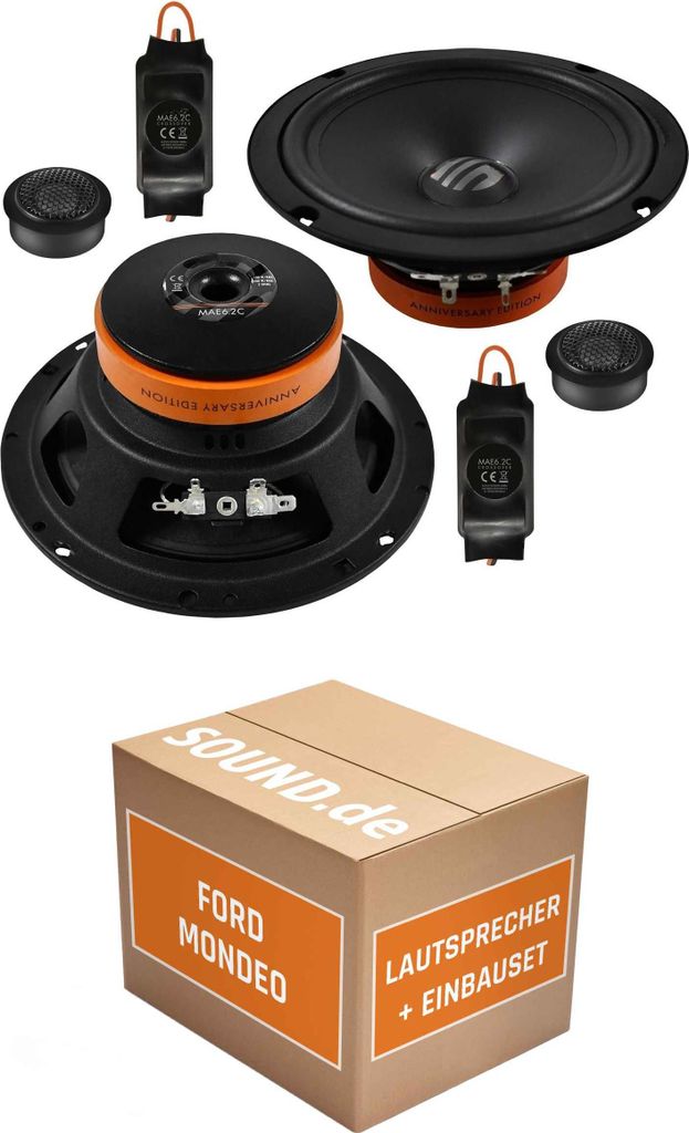 Lautsprecher Boxen Einbaupaket Heck Musway MAE6.2C passend für Ford Mondeo 07 MK4 | für zwei Türen 3ohm