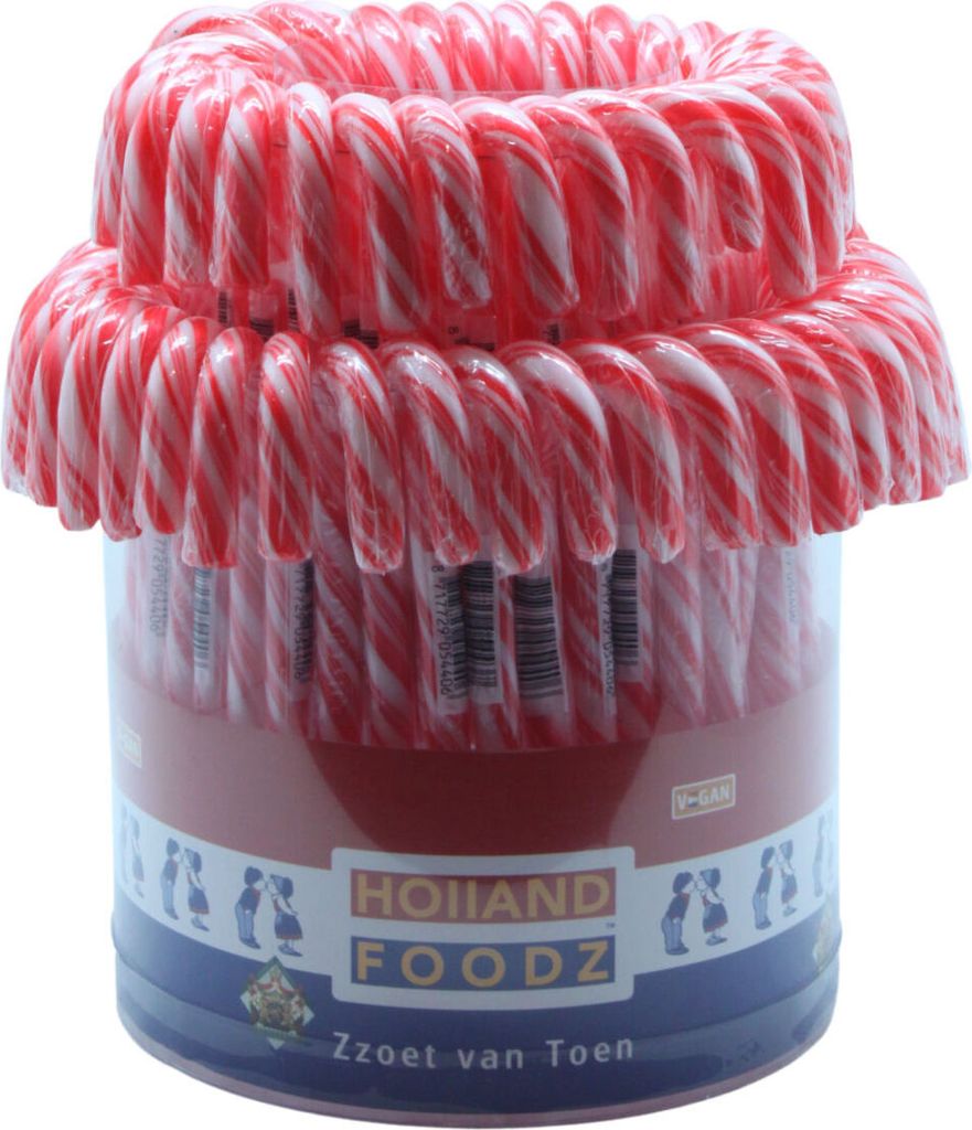 Holland Foodz Zuckerstangen Rot Weiß einzeln verpackt 864g Produktbild 