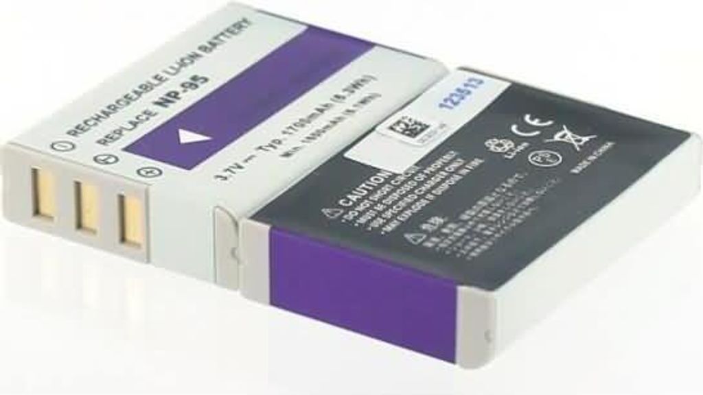 Akku für Fuji NP-95 Li-Ion 3,7 Volt 1500 mAh grau.