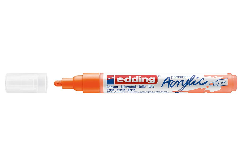 Edding 5100 Acrylmarker Medium, Orange, Orange, Medium, 2 Produktbild 
