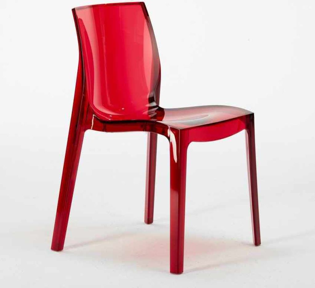 Stühle Küchenstuhl Esstischstuhl Esszimmerstuhl Grand Soleil Femme Fatale Italy - Transparent Rot