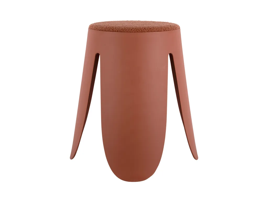 Tabouret Savor Leitmotif Orange Brûlé - Assise Design en Velours Chic