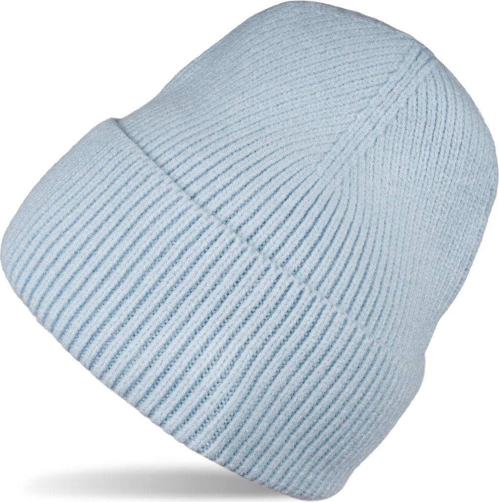styleBREAKER Uni Strickmütze mit Rippenmuster und breiter Krempe | Doppelt gestrickte Beanie Wintermütze | Warme Feinstrick Haube für Damen und ...