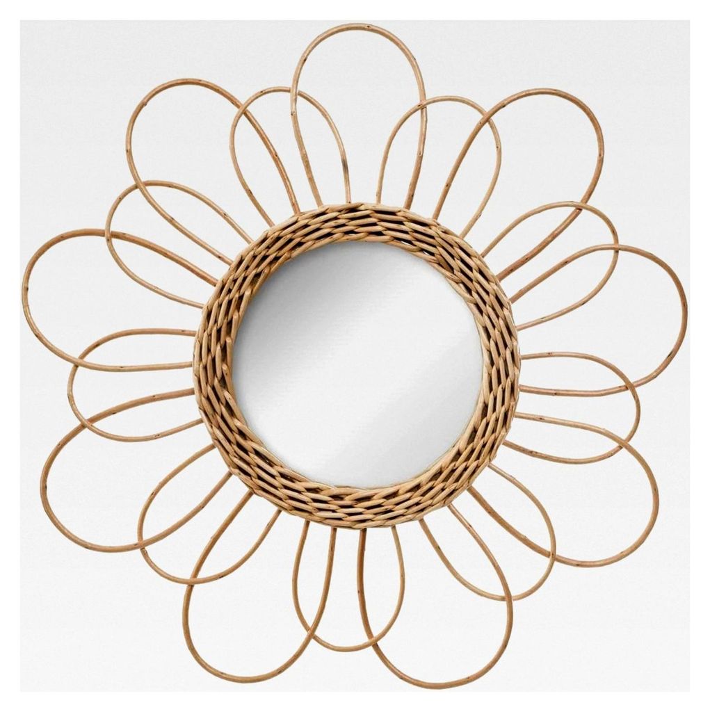 Atmosphera - Spiegel Blume - Rattan D 38 cm - Beige