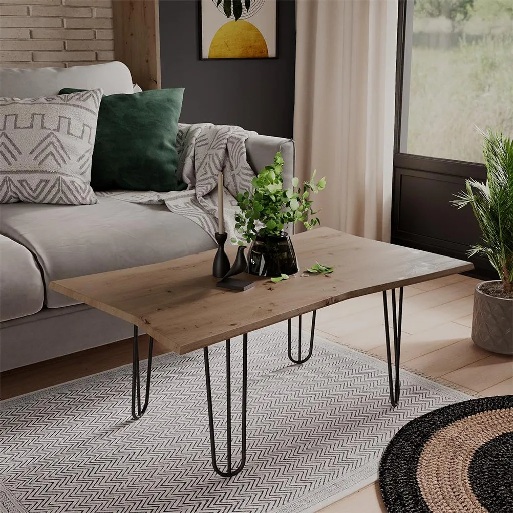 Vicco Tavolino Yan 100x60 Artigiano - Robusto e Facile da Montare