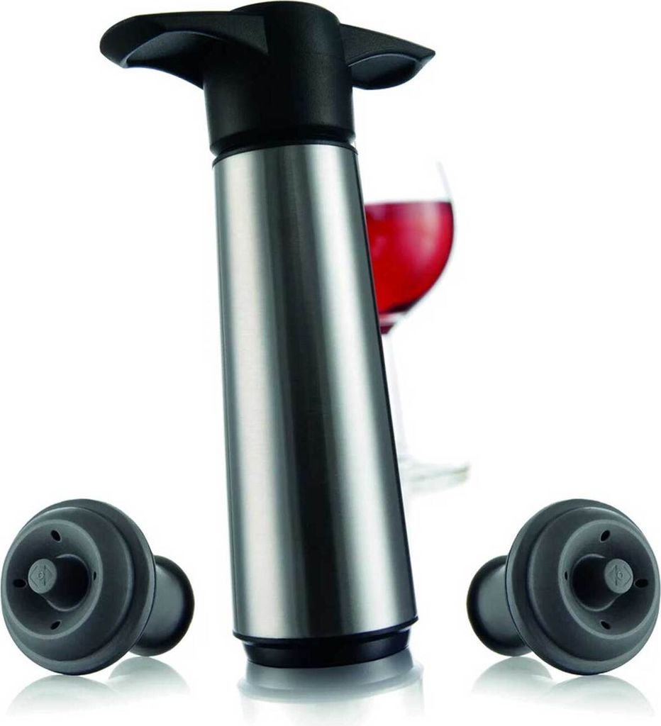 Vacu Vin Wine Saver, Schwarz, Edelstahl, Kunststoff, Edelstahl, Schwarz, Schwarz, Kunststoff, 70 mm
