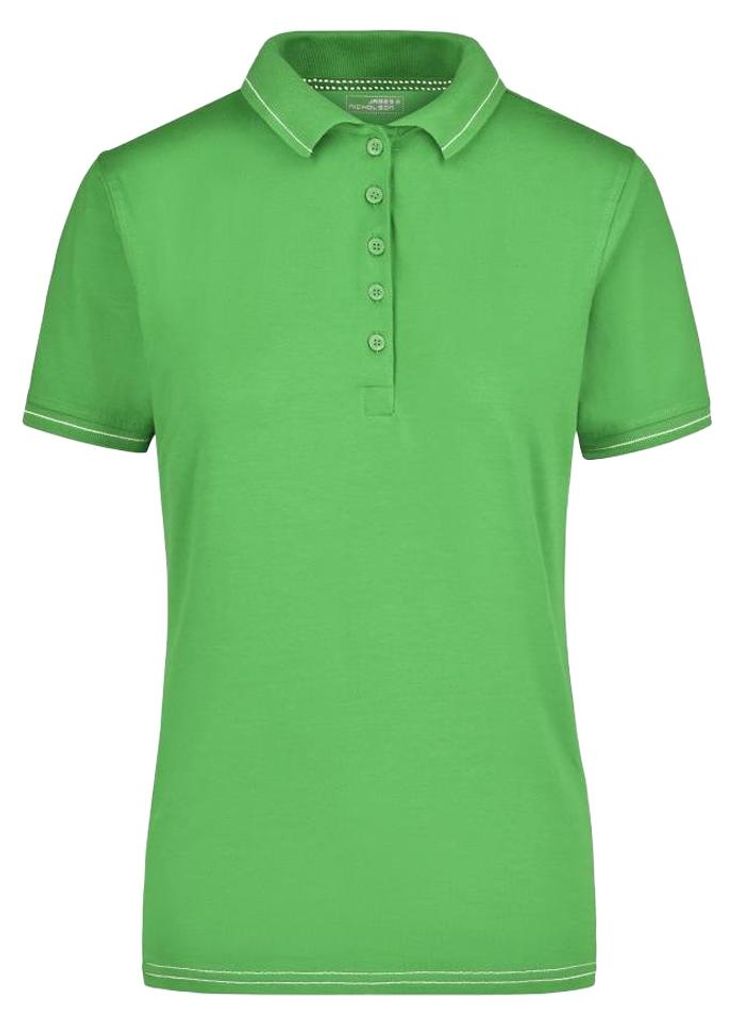James and Nicholson - Poloshirt Elastisch für Damen LT3159 (S) (Limone/Weiß)