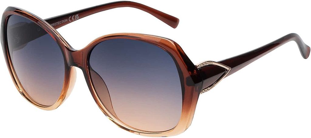 Damen Sonnenbrille Designer UVCE Protection Modern Urlaub Sommer Strand 30479 Braun