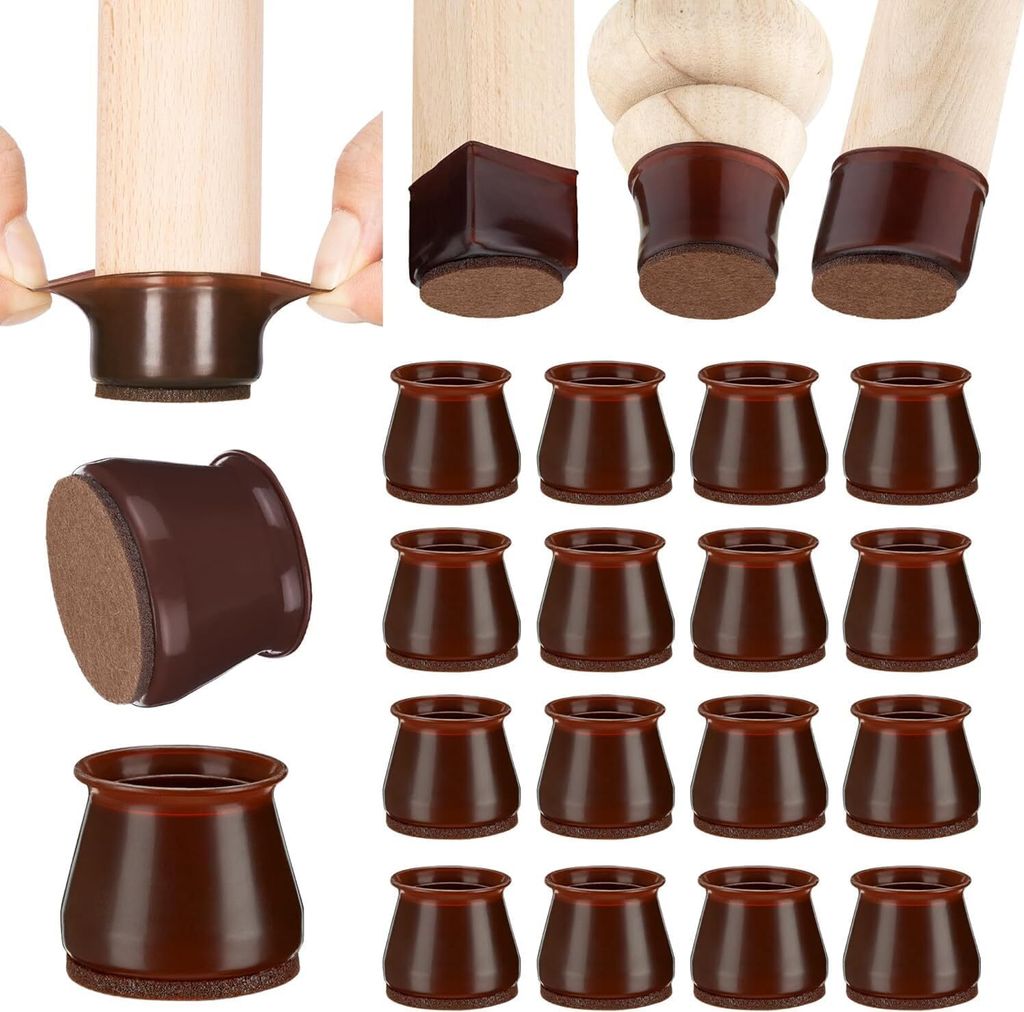 Aneaseit Stuhlbein-Bodenschoner – 5,1 cm x 16 Stück Dunkles Produktbild 
