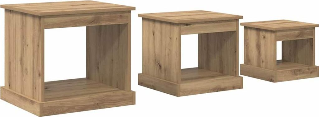 Couchtisch 3 pcs Artisan-Eiche Holzwerkstoff