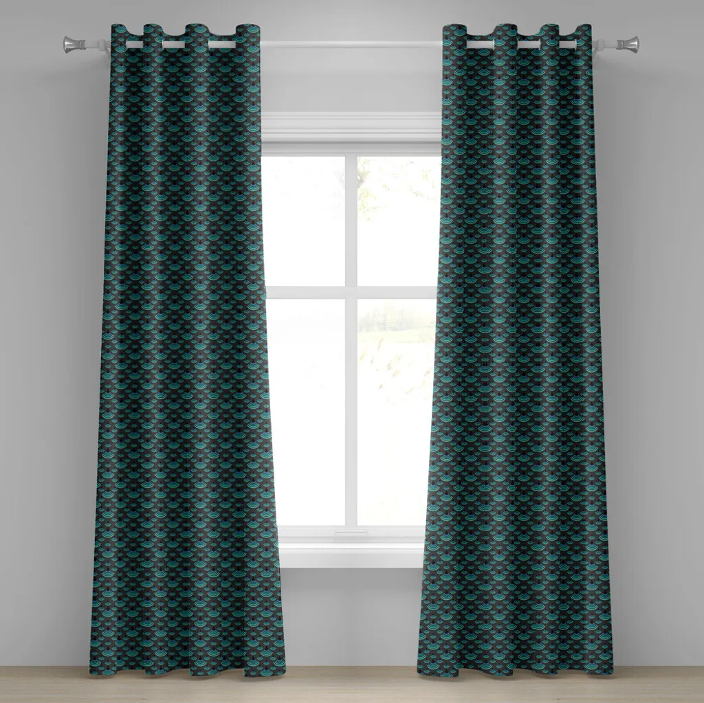 Rideau à œillets géométrique ABAKUHAUS 280x245 cm Gris Anthracite Jade