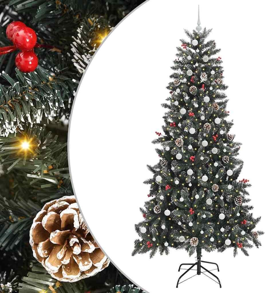 vidaXL Künstlicher Weihnachtsbaum Grün 240 cm PVC, Plastik und Stahl