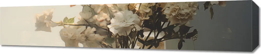 Quadro 100x20cm La bellezza effimera di un bouquet