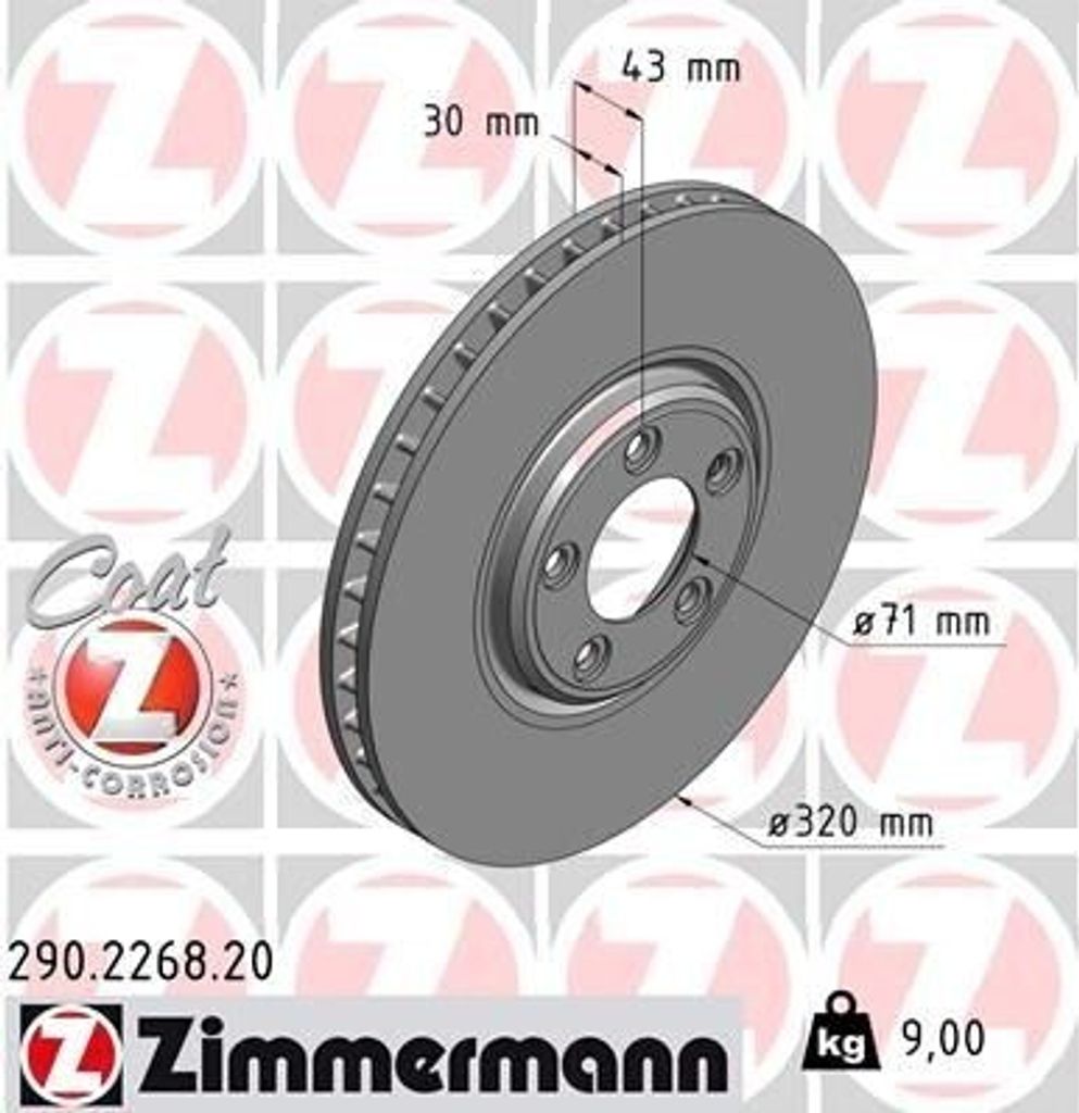 ZIMMERMANN 290.2268.20 - Bremsscheibe für S-Type (X200)