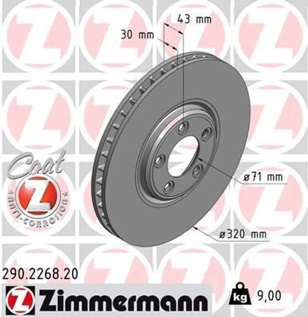 Disque de frein anti-vibration Zimmermann Jaguar S-Type (X200)
