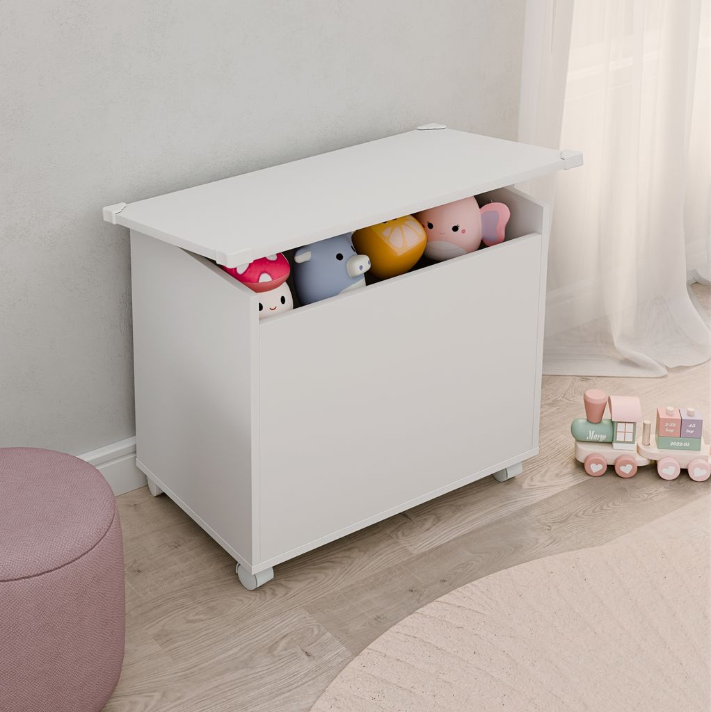 VCM Holztruhe | Maße ca. H. 54 x B. 68 x T. 39 cm | Rollen | Kiste für alle Wohnräume | Aufbewahrungsbox | Kiste - Bosula M