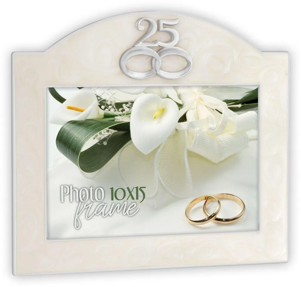 Cadeau Noces d'Argent : Cadre Photo 10x15 cm ZEP Diletta Argenté et Chic