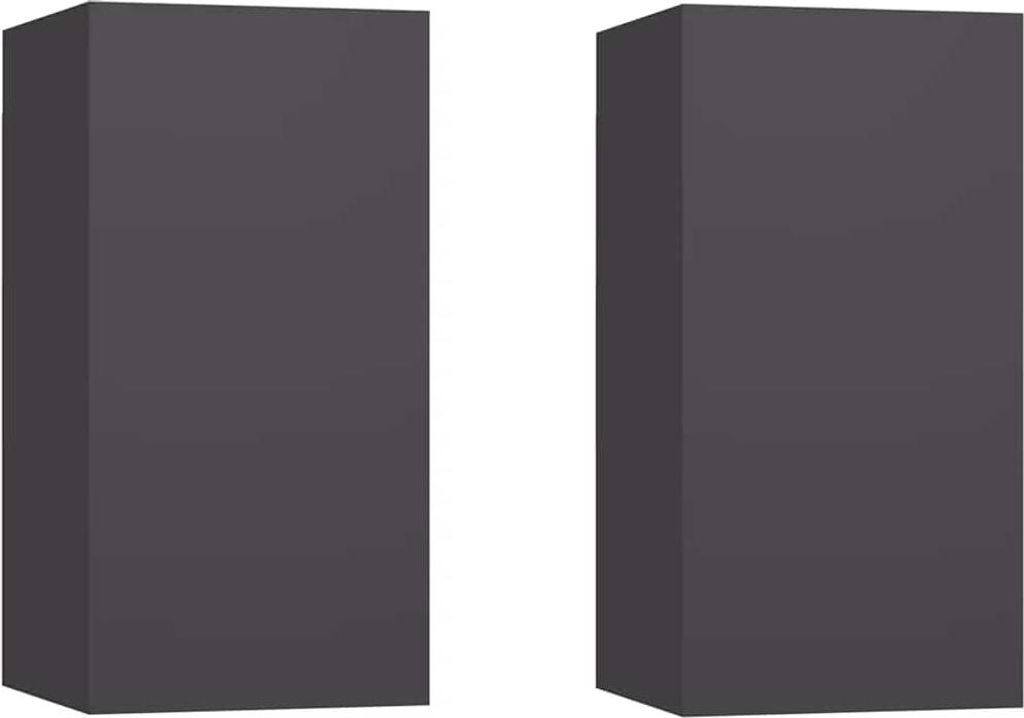 vidaXL TV-Schränke 2 Stk. Grau 30,5x30x60 cm Holzwerkstoff