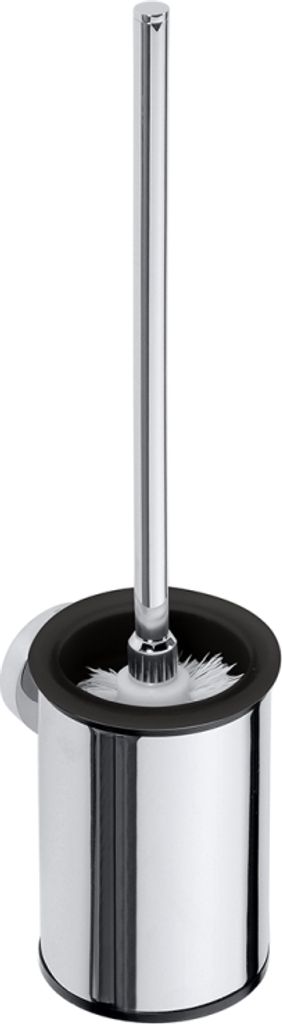 BOMEGA WC-Bürstengarnitur Bürste weiß Messing Chrom poliert 95x385x120 mm für Bad & WC >> zum Bohren oder Kleben