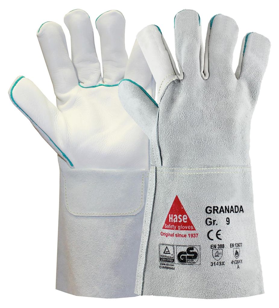 Hase Granada K Schweißerhandschuh aus Rindnarben-/Rindspaltleder Größe 10 6 Stk