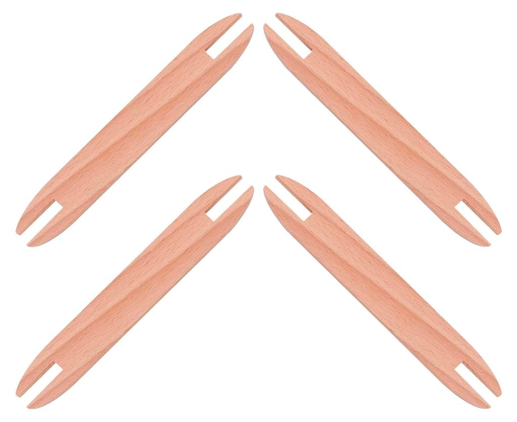 Holz Webschiffchen 4 Stück Multifunktionales Strickwerkzeug für Pullover, Schals und Wandteppiche für Handarbeit und Bastelbedarf