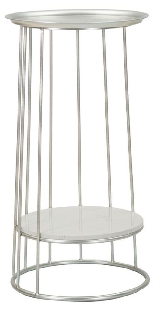 Mauro Ferretti Beistelltisch, Ø 40 x 76 cm, silberfarben Produktbild 