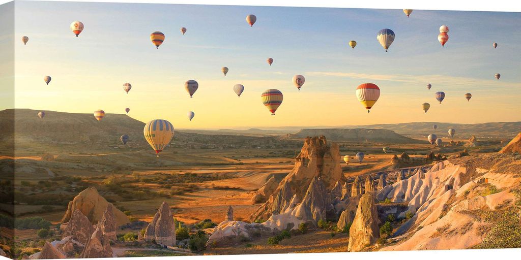 Leinwandbilder, Heißluftballons in Kappadokien, Türkei - 140x70 cm