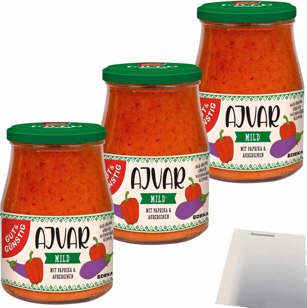 Gut & Günstig Ajvar mild mit Paprika und Auberginen 3er Produktbild 