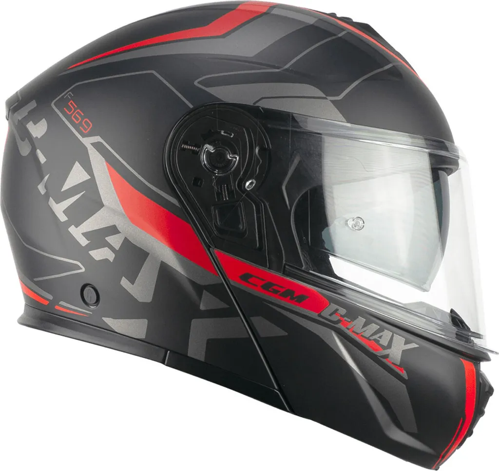 Casque Modulable CGM 569G C-MAX CITY Noir Rouge Mat XL - Homologué P/J