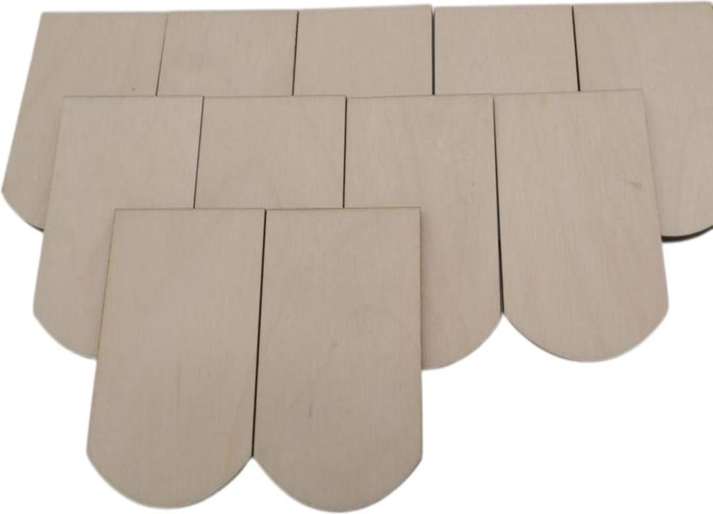 100 Stück Holzschindeln Biberschwanz B 50 mm x L70 mm x 4 mm