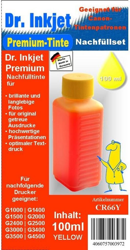 CR66Y - Yellow - Dr.Inkjet Premium Nachfülltinte 100ml für Produktbild 