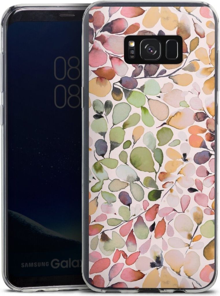 DeinDesign Slim Hülle für Samsung Galaxy S8 Plus Silikon Case Ultra Dünn Handyhülle Muster Pattern Eukalyptus