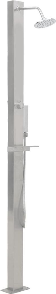 vidaXL Douche de jardin droite en acier inoxydable Image du produit 
