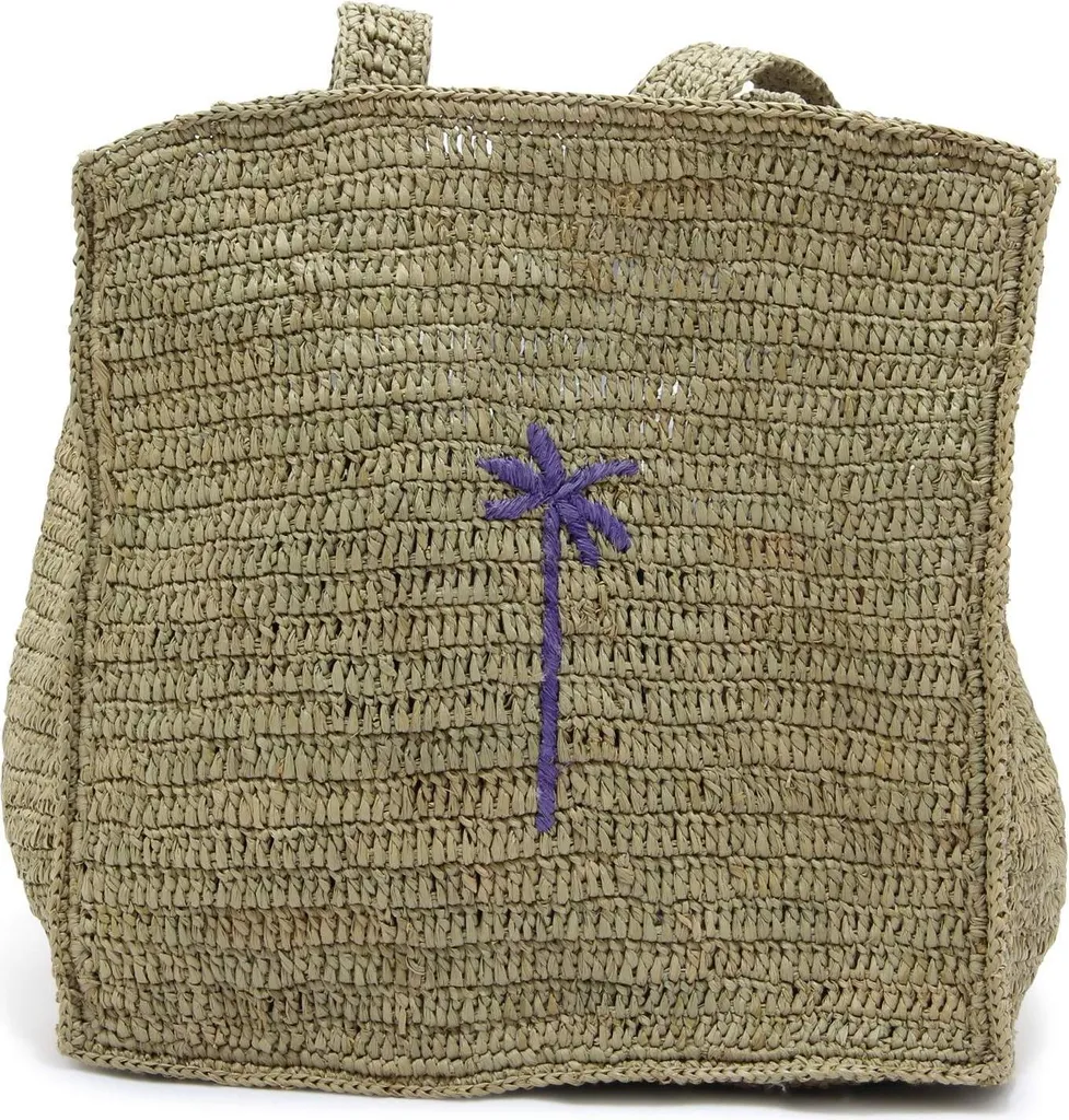 Petit Sac à Main en Raphia Tressé Manebi I2948 Modèle Carré 27cm