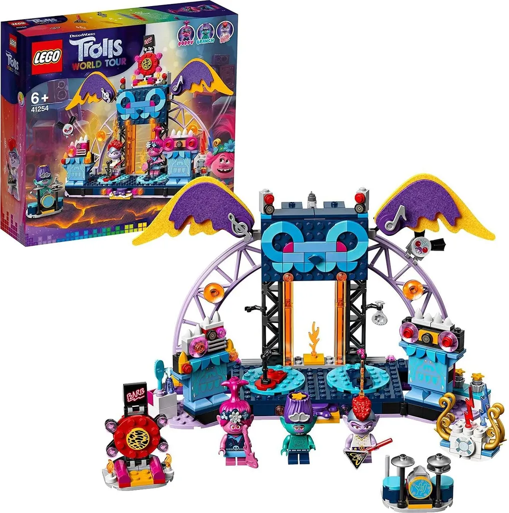 Scène musicale LEGO Trolls 41254 avec figurines de Popy et Reine Barb