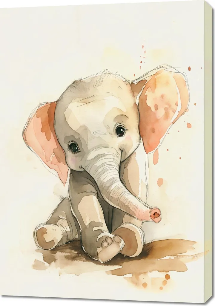Quadro Canvas 70x100 Elefante Grigio | Stampa UV Alta Definizione