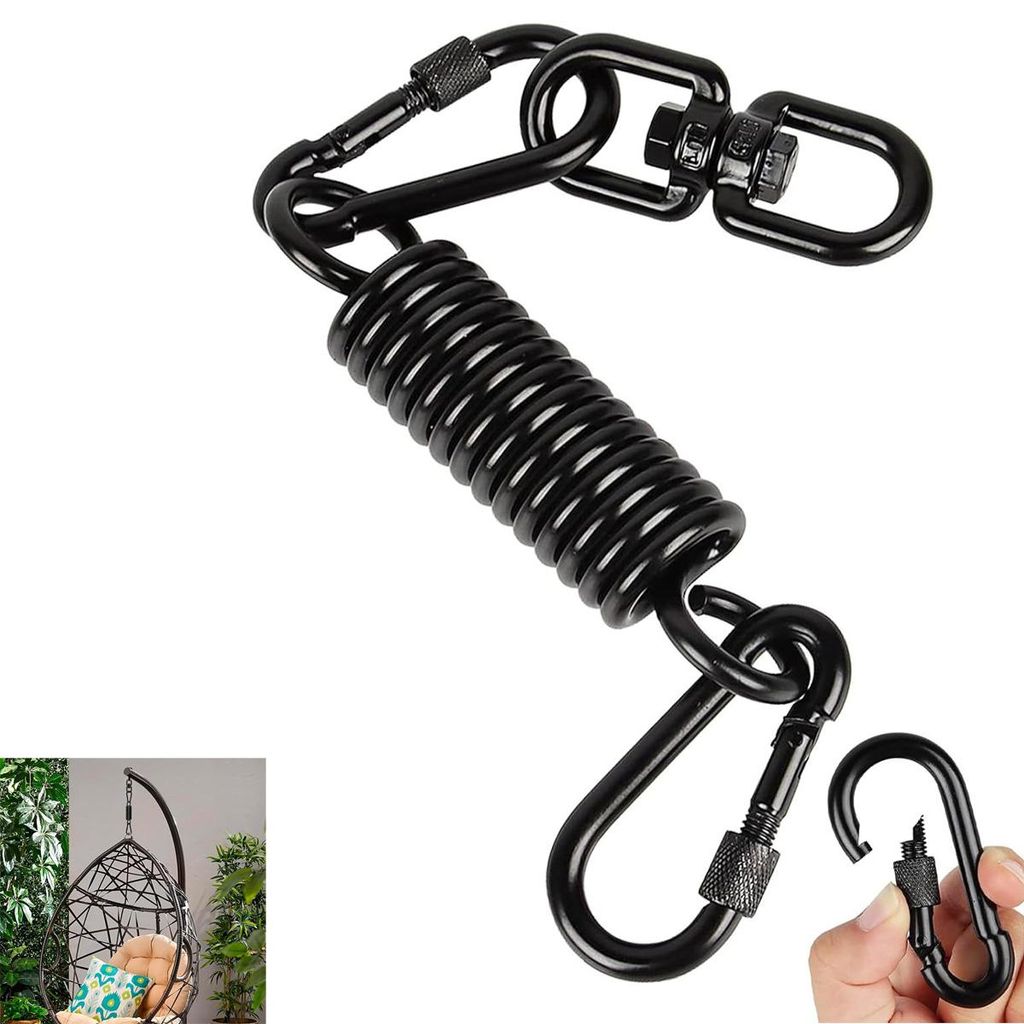 Schaukel-Feder mit Drehgelenk,Schwingfeder für Hängesessel,Schwarze Outdoor-Aufhängungsfeder für Hängesessel & Hängematte, Stoßdämpfer Set ...