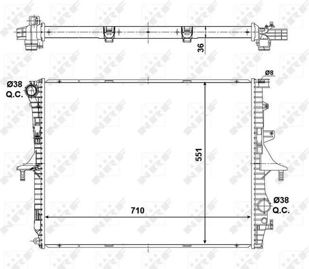 Radiateur moteur NRF 53798 pour Audi Q7, Cayenne et Touareg 7L0121253