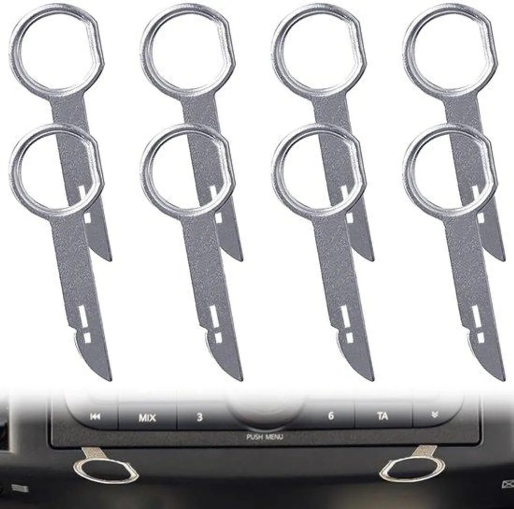 Clés d'extraction autoradio en inox, lot de 8 pièces pour console auto